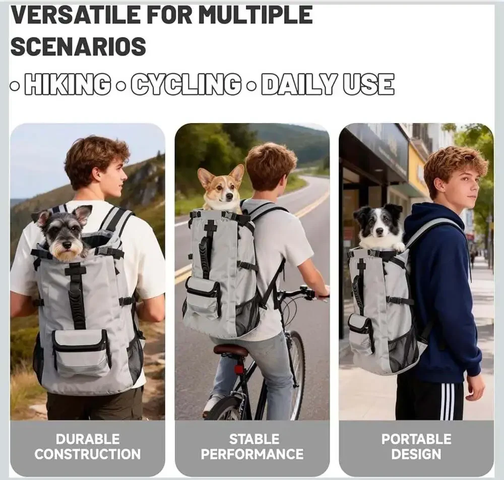 Moyson Dog Backpack Carrier for Medium Dogs 30lb Waterproof Hiking Bag